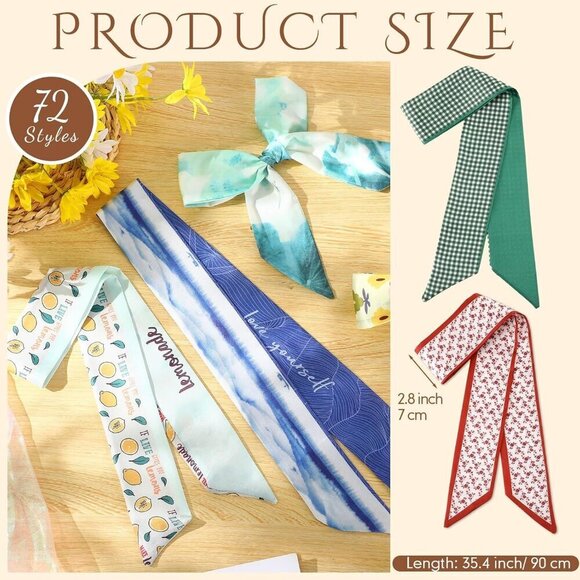 Women Purse Scarf Headband Pack 72 Printed Fabric Fashion Accessory